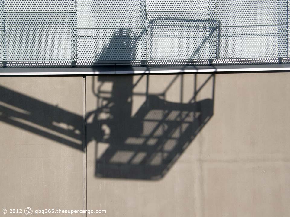 Shadow of a skylift cradle