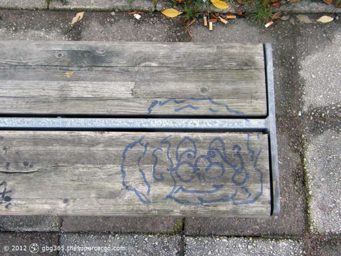Face on a bench