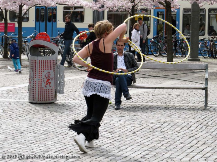 Street performer with hoops 2