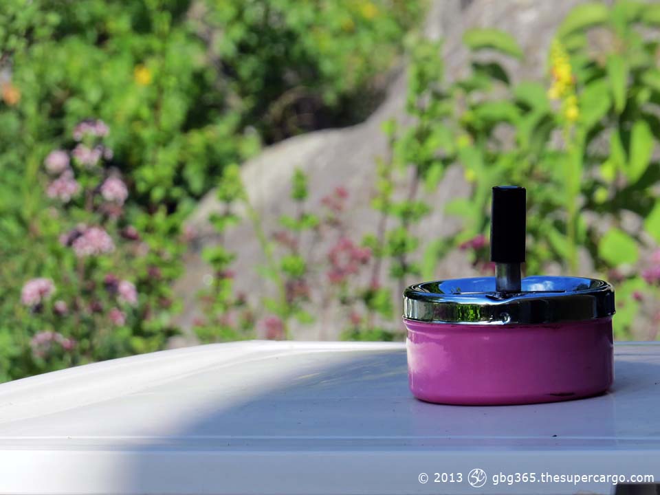 The pink ashtray