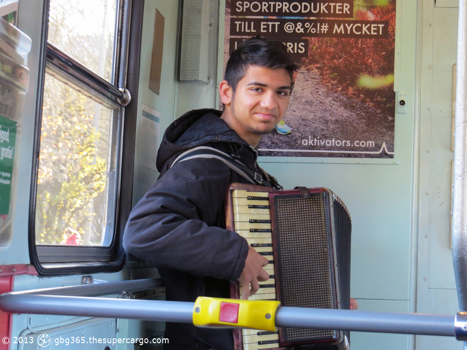 Accordians on the tram